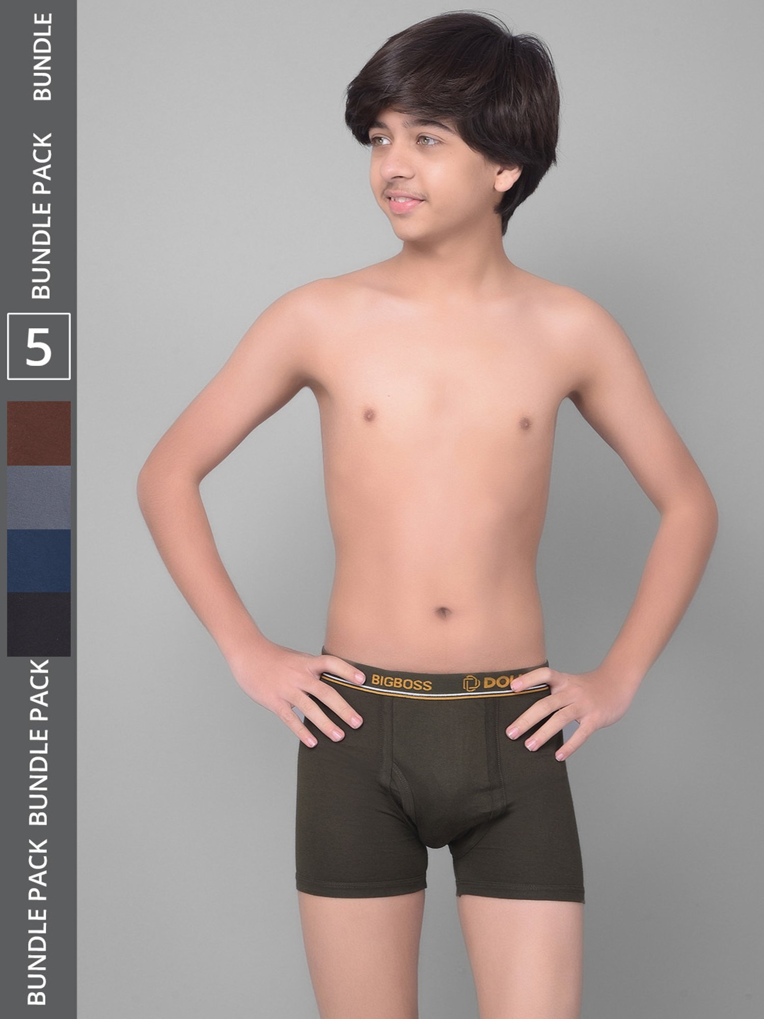 HOP Kids by Westside Yellow Printed Cotton Briefs - Pack of 5