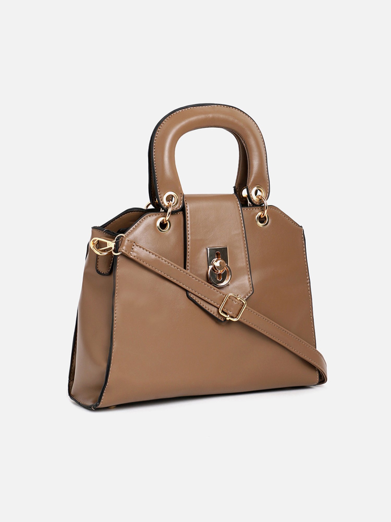 HauteSauce Brown Medium Handheld Handbag