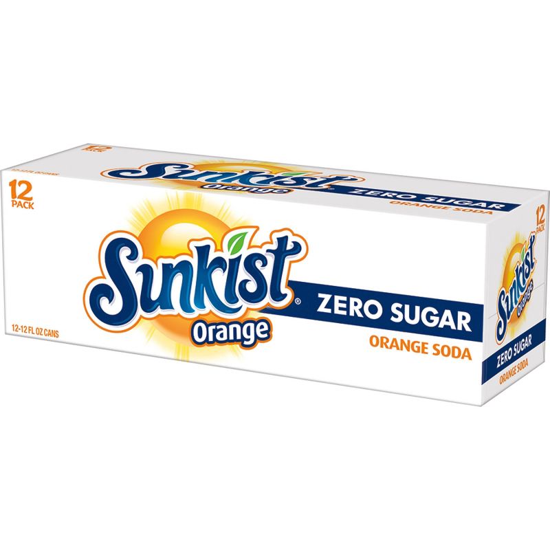 Sunkist Zero Sugar Orange Soda - 12PK/12 fl oz Cans