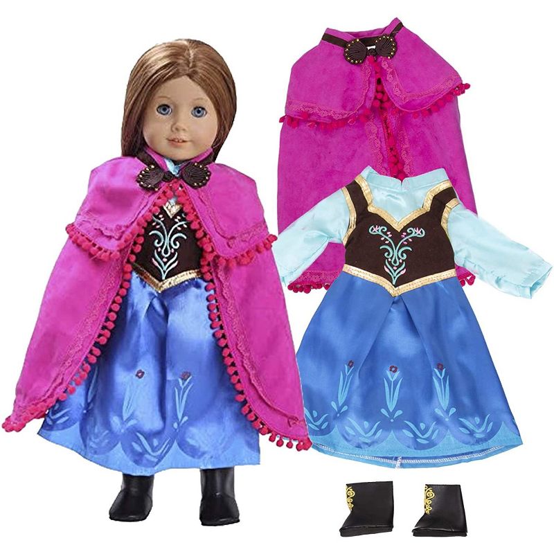 Dress Along Dolly Anna Frozen Inspired Outfit for American Girl Doll