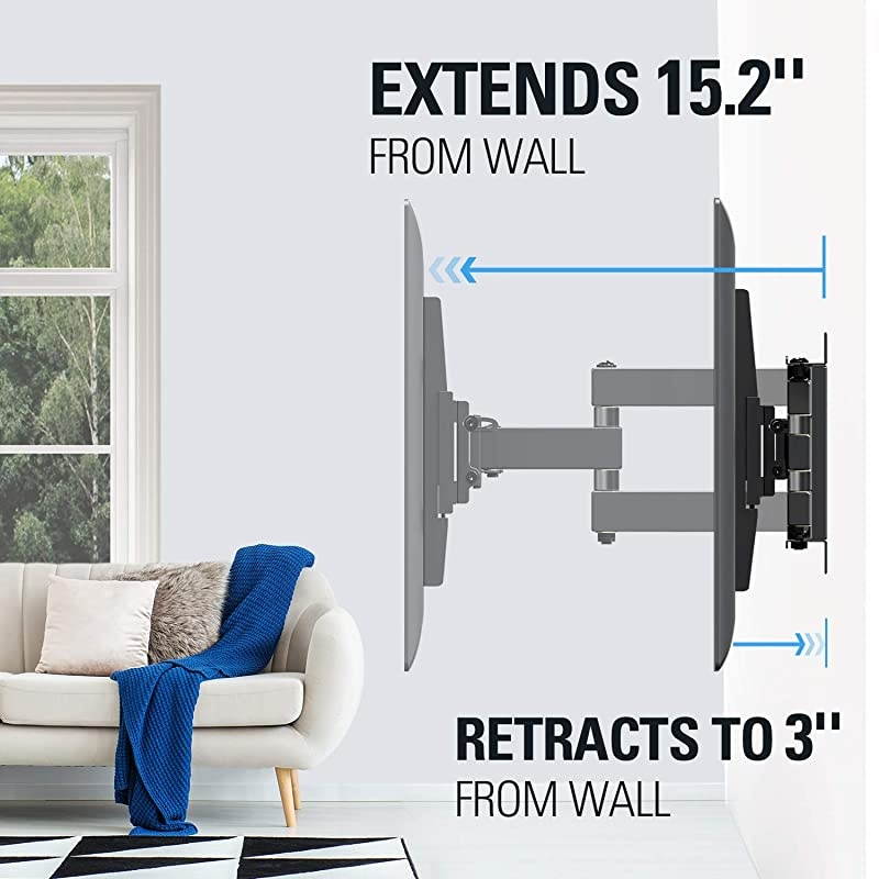 UL Listed TV Mount TV Wall Mount with Swivel and Tilt for Most 3255 Inch TV Full Motion TV Mount with Articulating Dual Arms Max VESA 400x400mm 99 lbs Loading 16 inch Studs MD2380