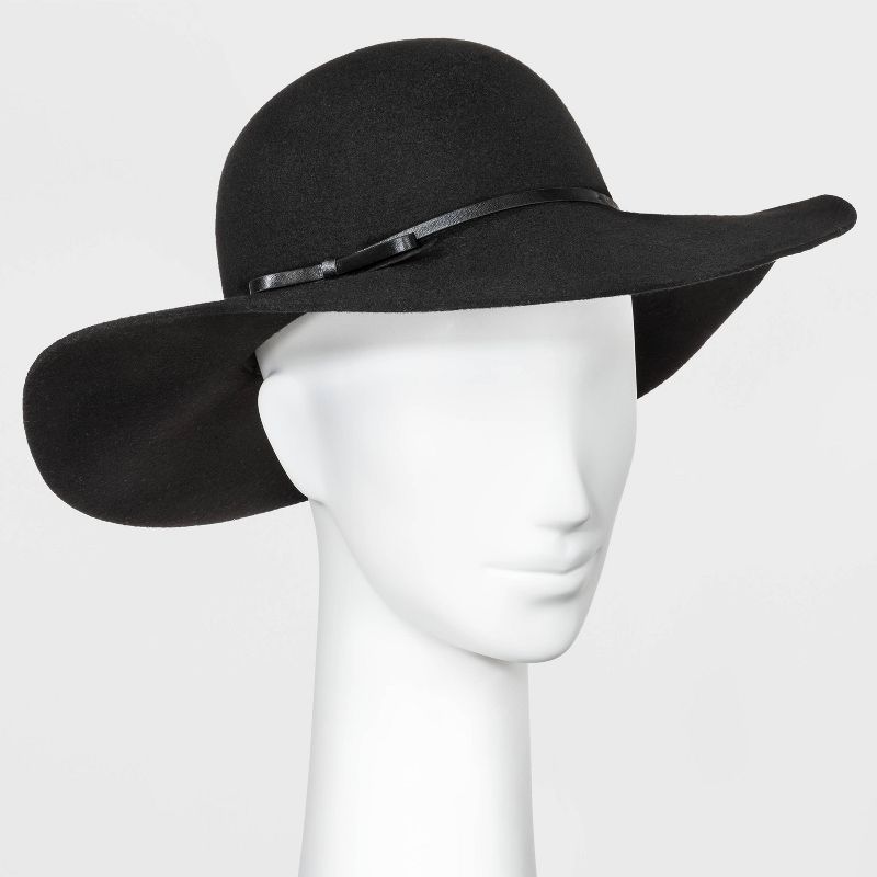 Women's Felt Floppy Hat - A New Day™ Black One Size