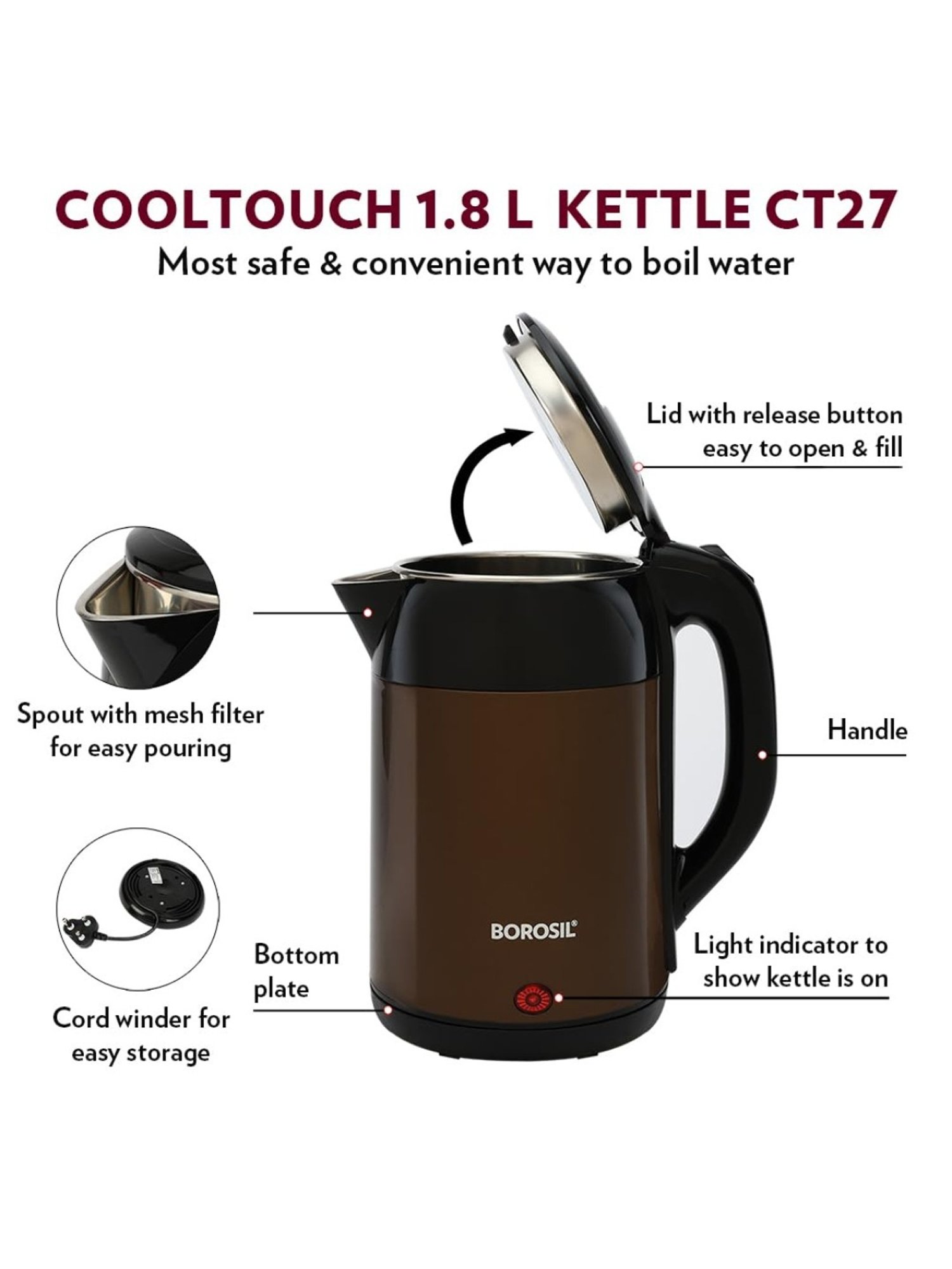 Pigeon by Stovekraft Swift Multi Cook Kettle 1.5L (Blue)