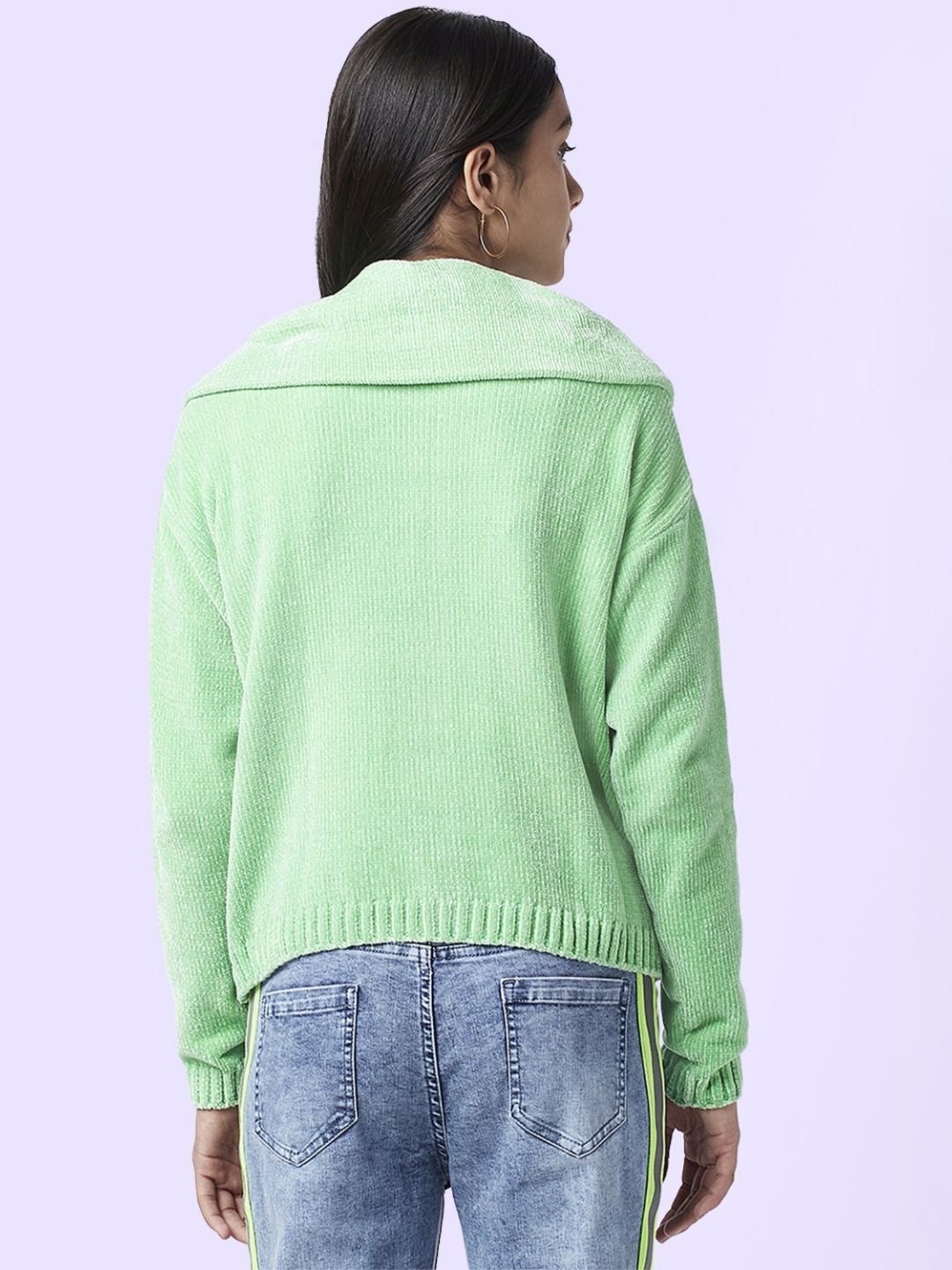 Coolsters by Pantaloons Kids Green Regular Fit Full Sleeves Sweater