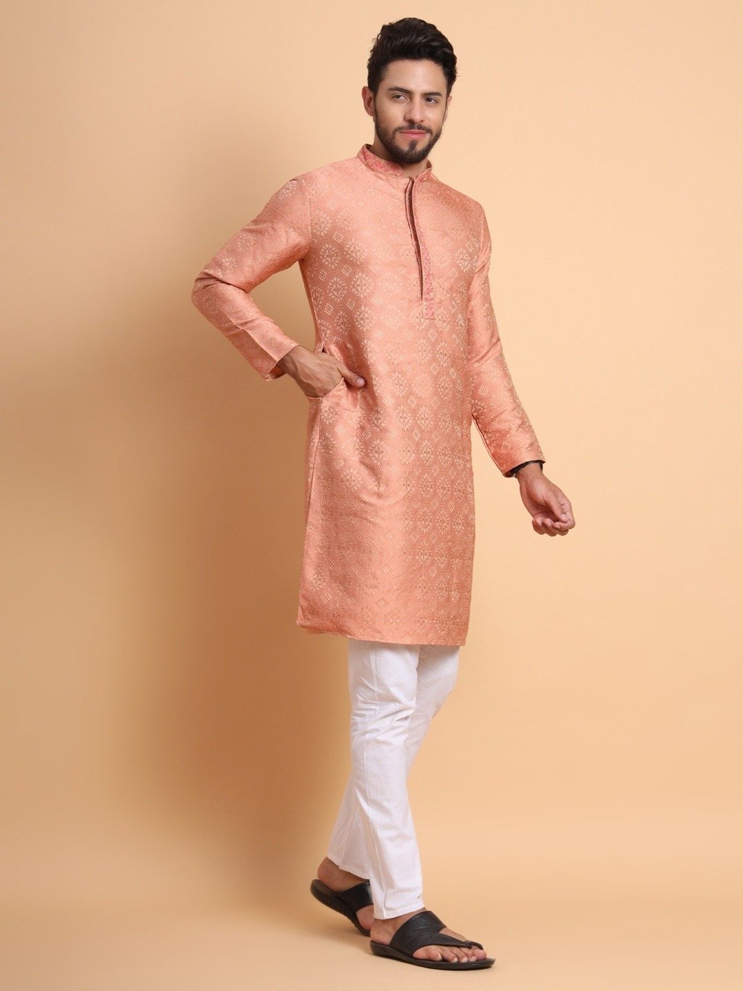 SWAGG INDIA Peach Regular Fit Kurta