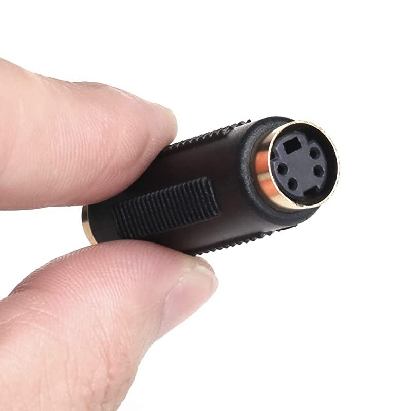 SVideo Female to Female Mini Din 4 PIN Composite Cable Adapter Gender Change Coupler Extension Connector Adapter for DVD DSS HDTV SVideoFF1Pack