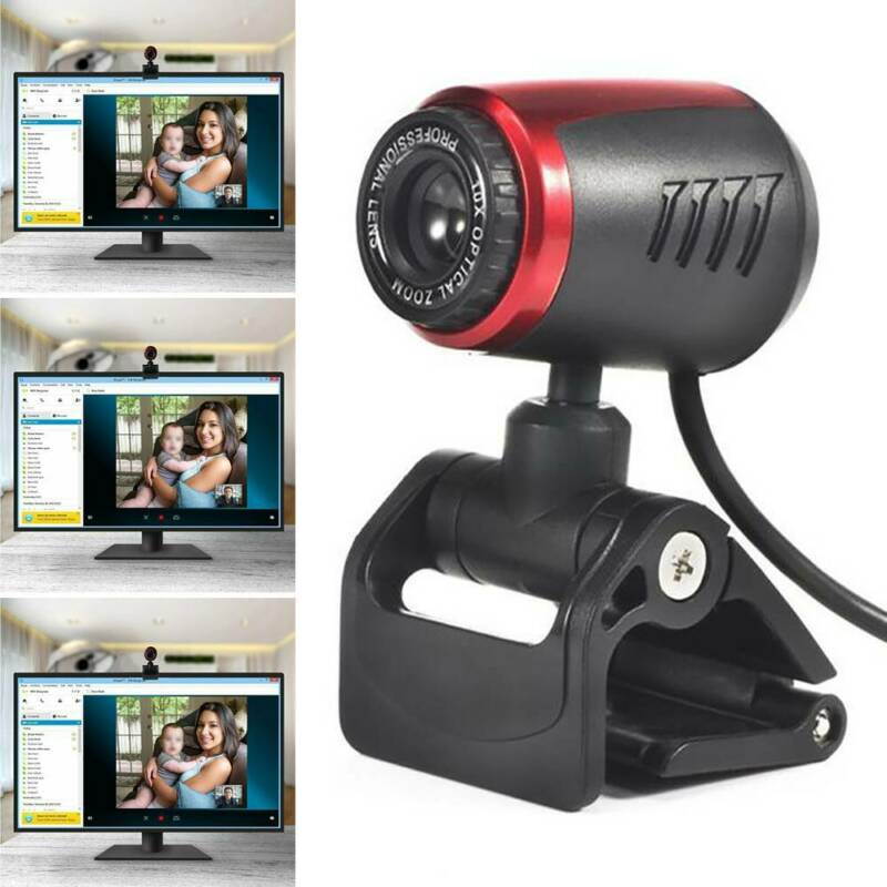 USB 2.0 HD Camera Web Cam 360&deg; w/MIC Microphone Clip-on for Online Video Calling Skype YouTube Live Streaming Recording on Desktop Laptop PC