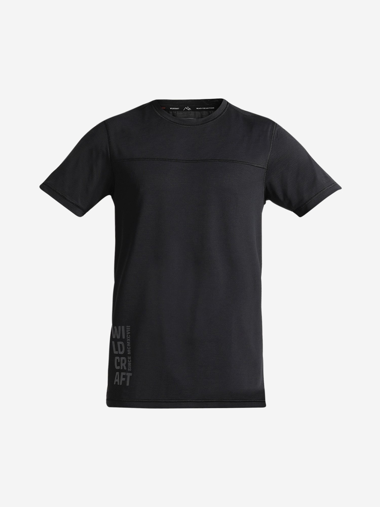 Wildcraft Black  Regular Fit Printed Sports T-Shirt