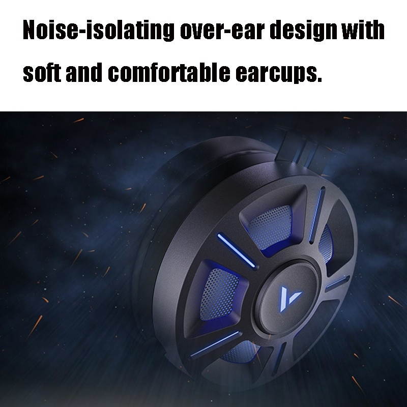 Rapoo VH510 USB Interface Virtual 7.1 Channel RGB All-inclusive Gaming Headset, Cable Length: 2.2m