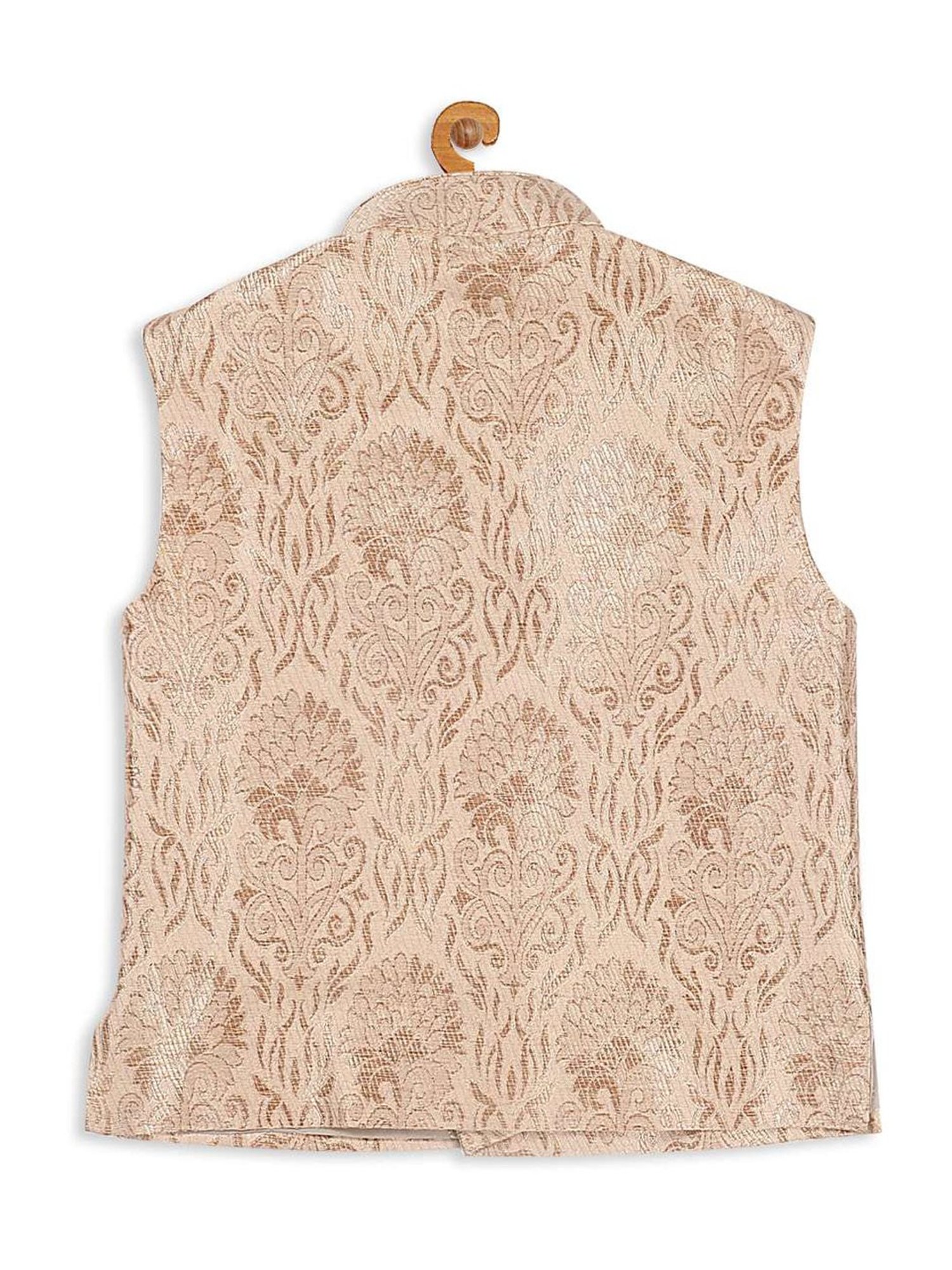 VASTRAMAY SISHU Golden Printed Nehru Jacket