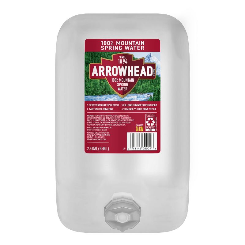 Arrowhead Brand 100% Mountain Spring Water - 2.5 gal Jug