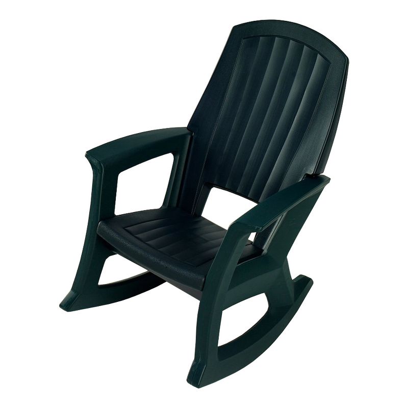 Semco Plastics SEMG Extra Large Recycled Plastic Resin Durable Outdoor Patio Rocking Chair, Dark Green