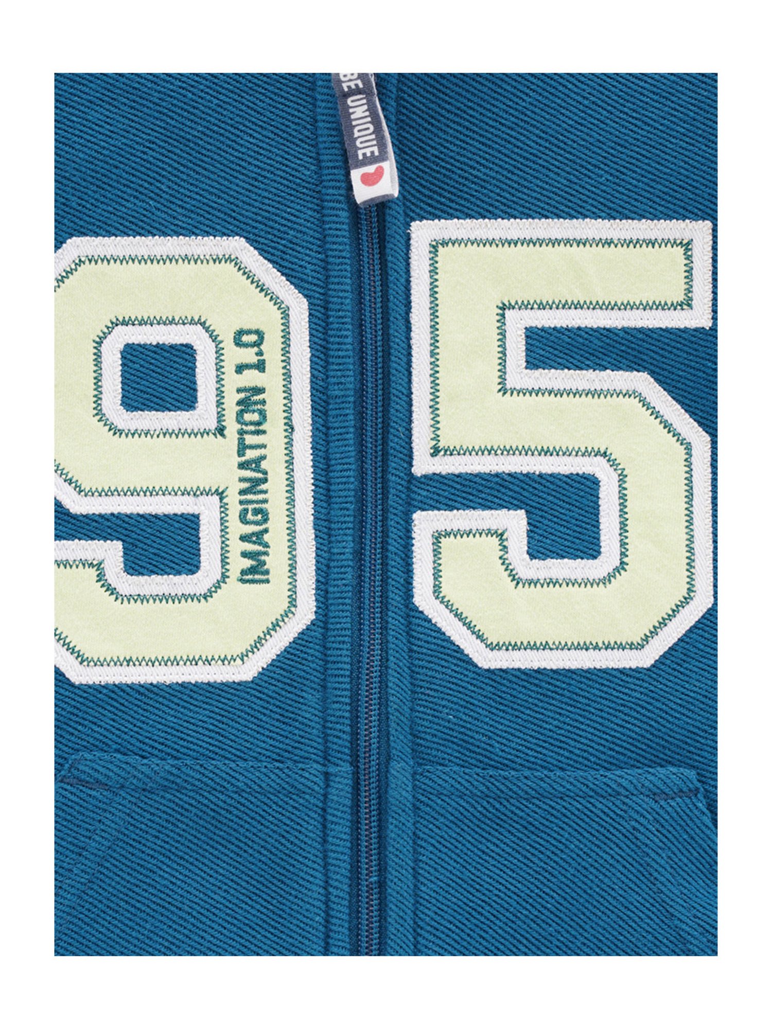 Allen Solly Junior Navy & Green Color Block Full Sleeves Jacket