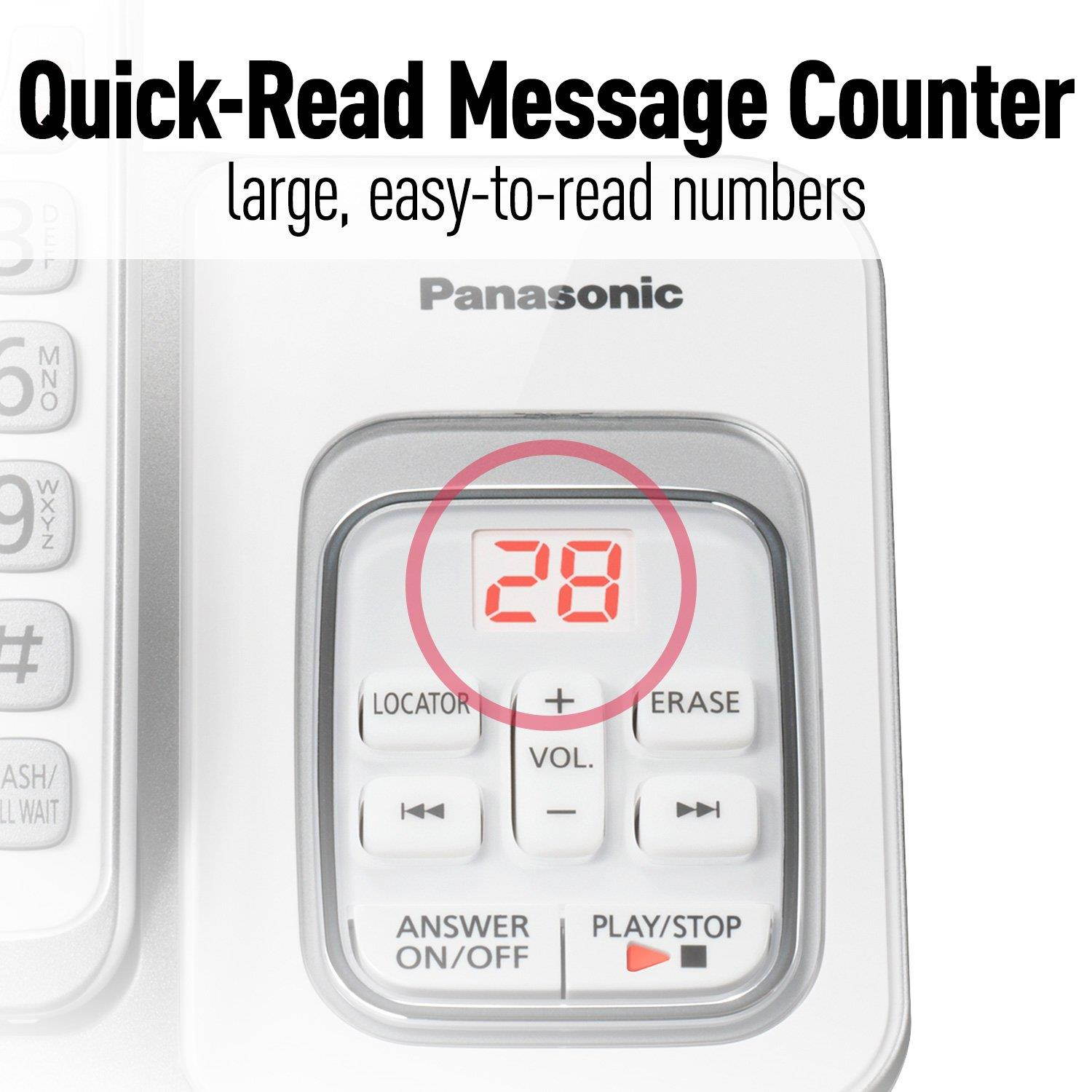 Panasonic KX-TGD533W Expandable Cordless Phone with Call Block and Answering Machine - 3 Handsets