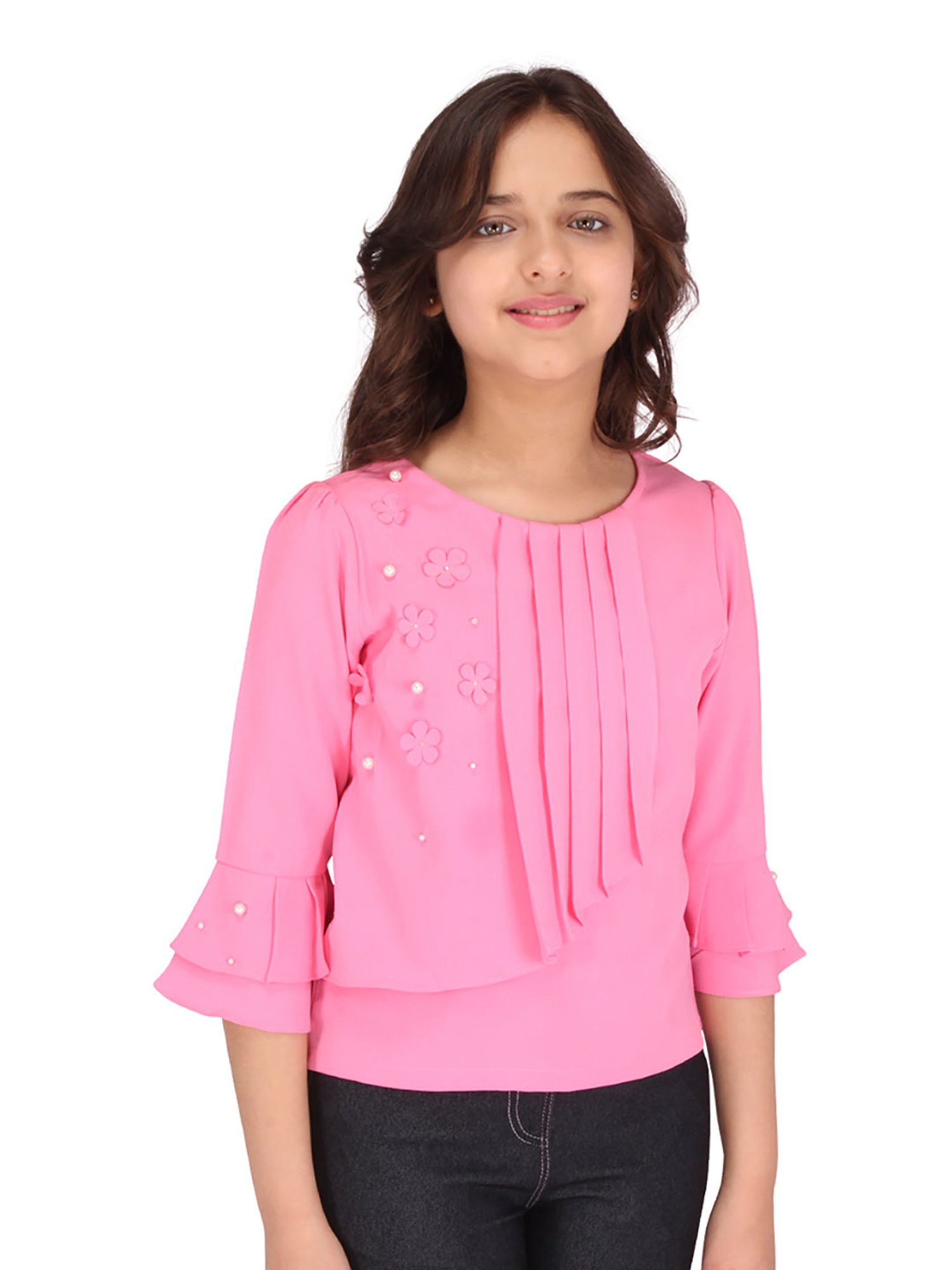 Cutecumber Kids Pink Applique Top