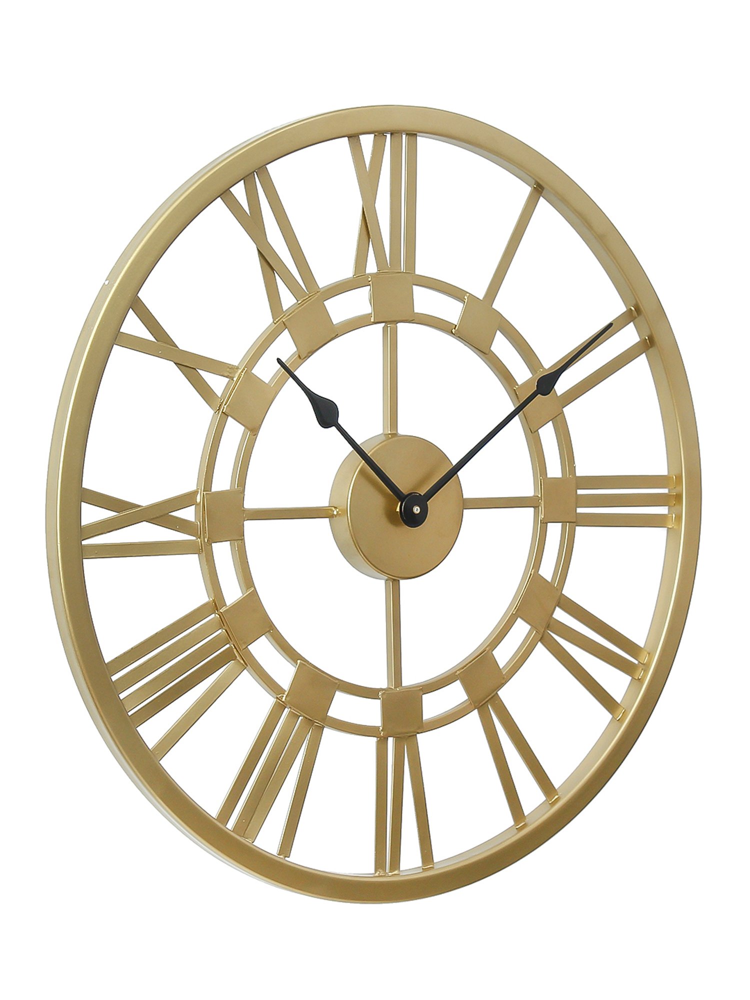 CHRONIKLE Round Gold Iron Wall Clock