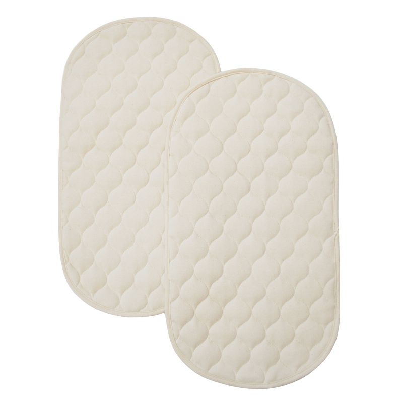 TL Care Waterproof Quilted Playard Changing Table Pads Made with Organic Cotton Top Layer - Natural