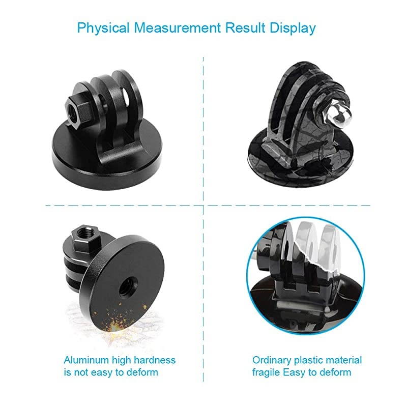 PCS) Aluminum Tripod Mount Adapter Compatible for GoPro Session, Hero Fusion, 9,8,7, 6, 5,HD,GOPRO Hero 2018,DJI OSMO Action Camera