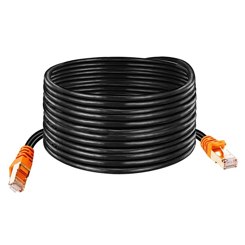 Cat 7 Outdoor Ethernet Cable 30 ft CAT 7 Heavy Duty Double Shielded Ethernet Patch Cable Waterproof Ethernet Cable for Ethernet Switch IP Camera POE and More Direct Burial Ethernet Cable