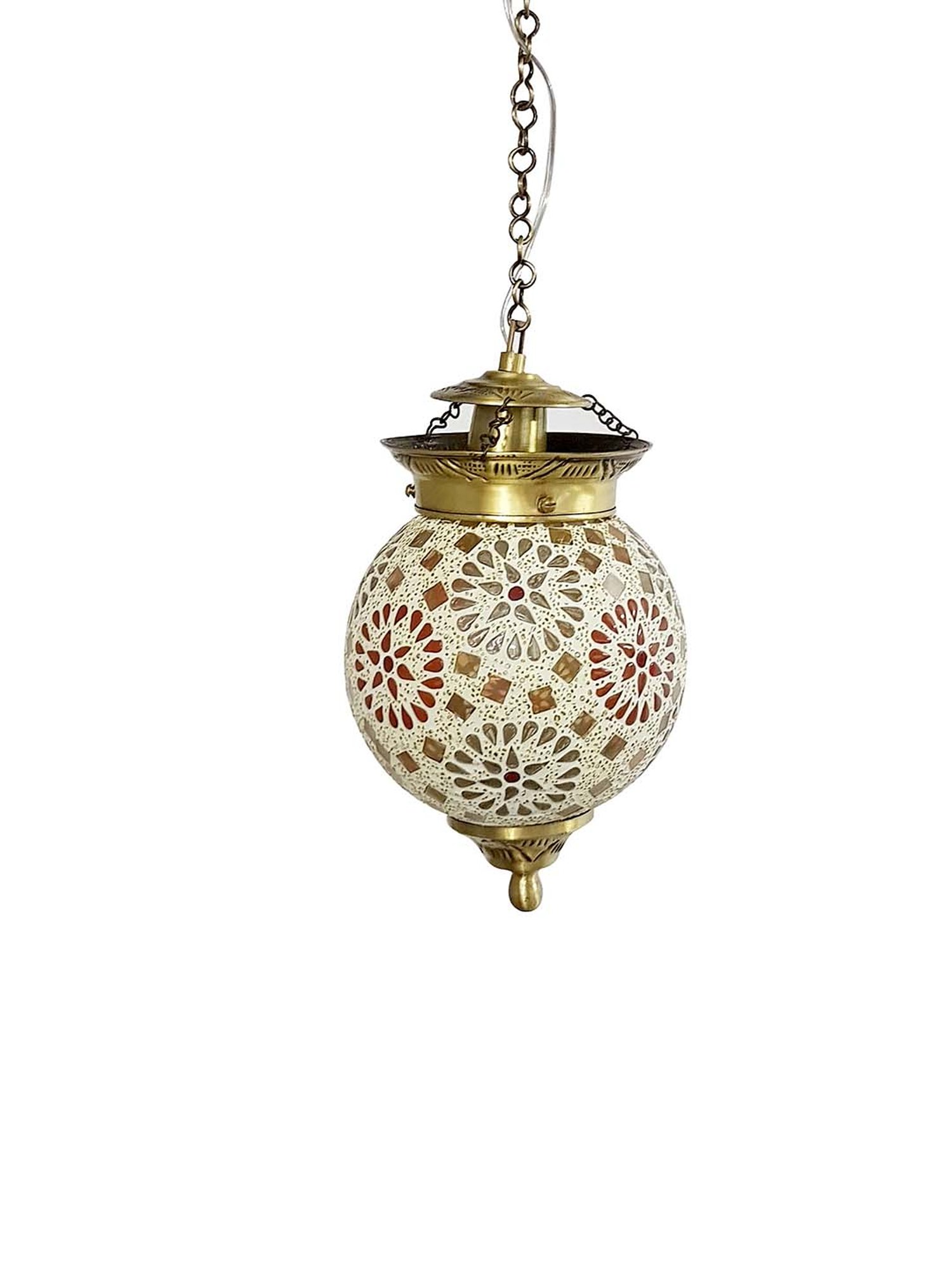 Fos Lighting Golden Chandni Tilak Hanging Light - Set of 1