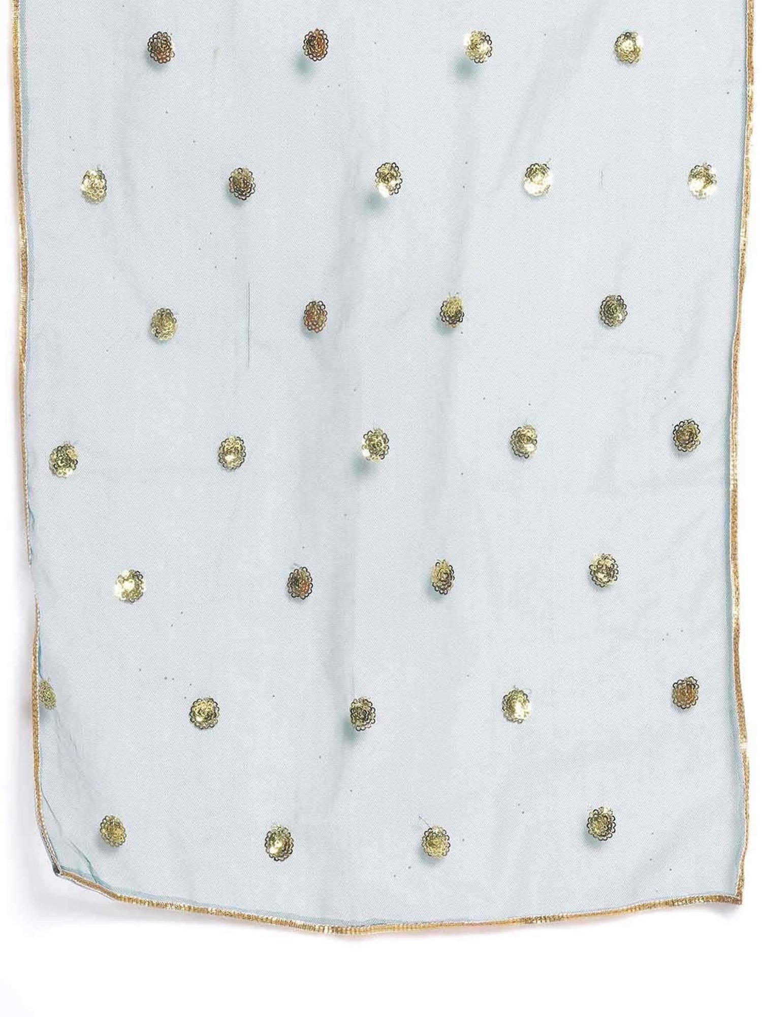 Little Bansi Blue Cotton Floral Print Kurta Set