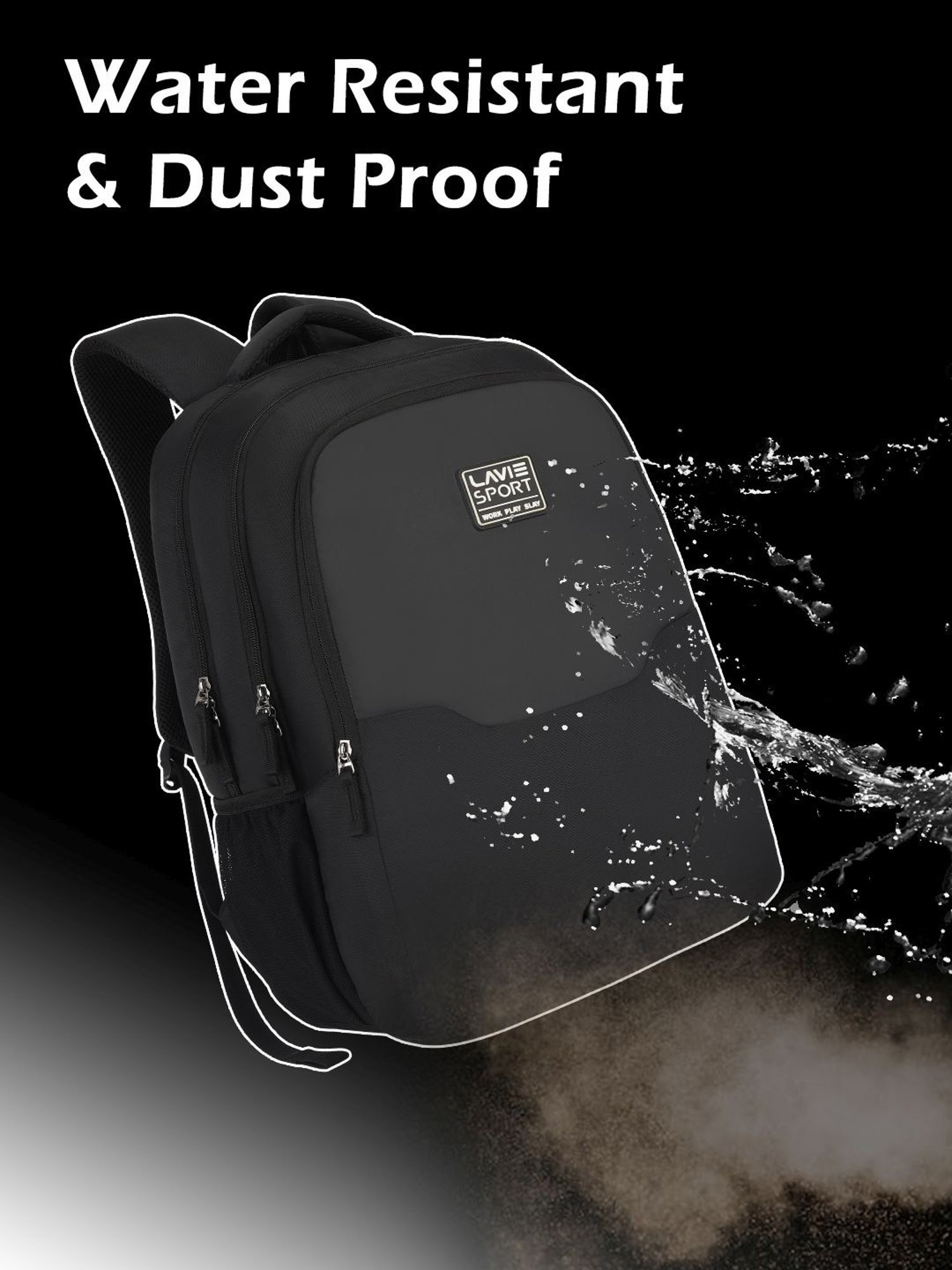 Lavie Sport Urban Black Polyester Solid Laptop Backpack - 31 Ltrs