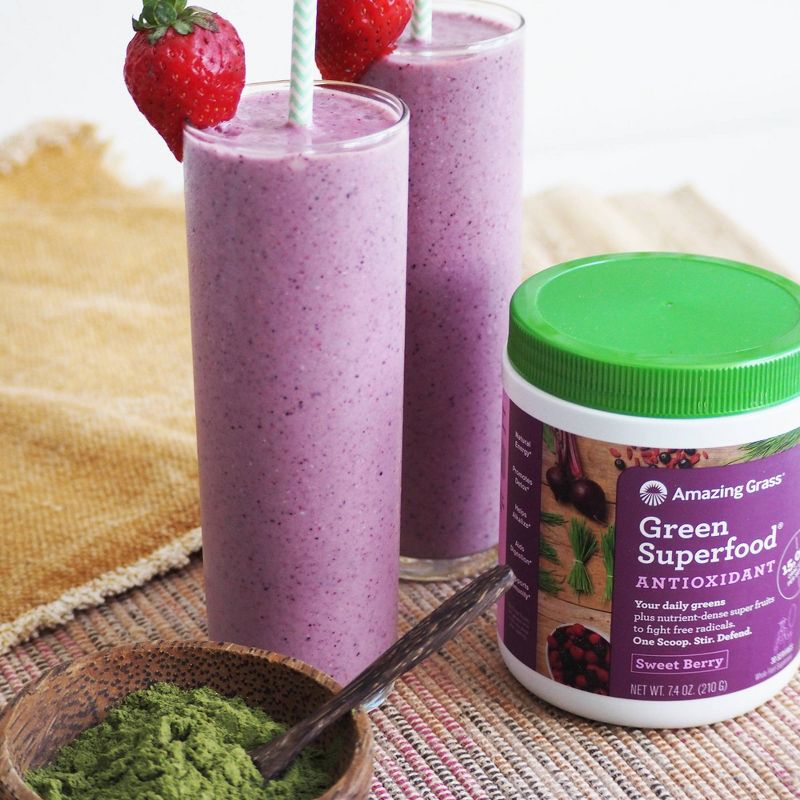 Amazing Grass Green Superfood Antioxidant Vegan Dietary Supplement Powder - Sweet Berry - 7.4oz