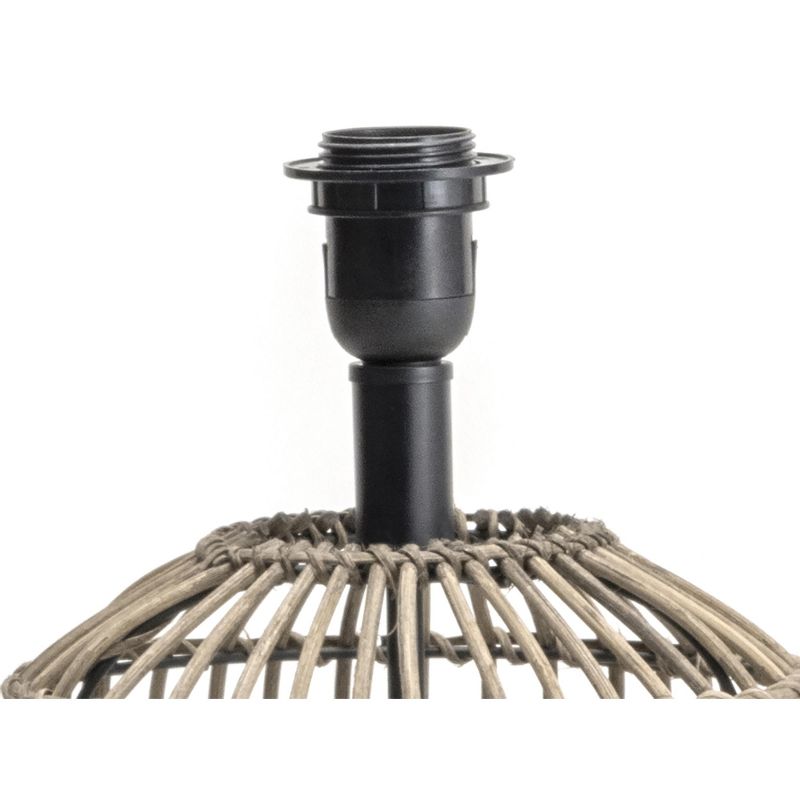 nuLOOM Gretna 25" Rattan & Iron Table Lamp Lighting - Brass 24.5" H x 15" W x 15" D