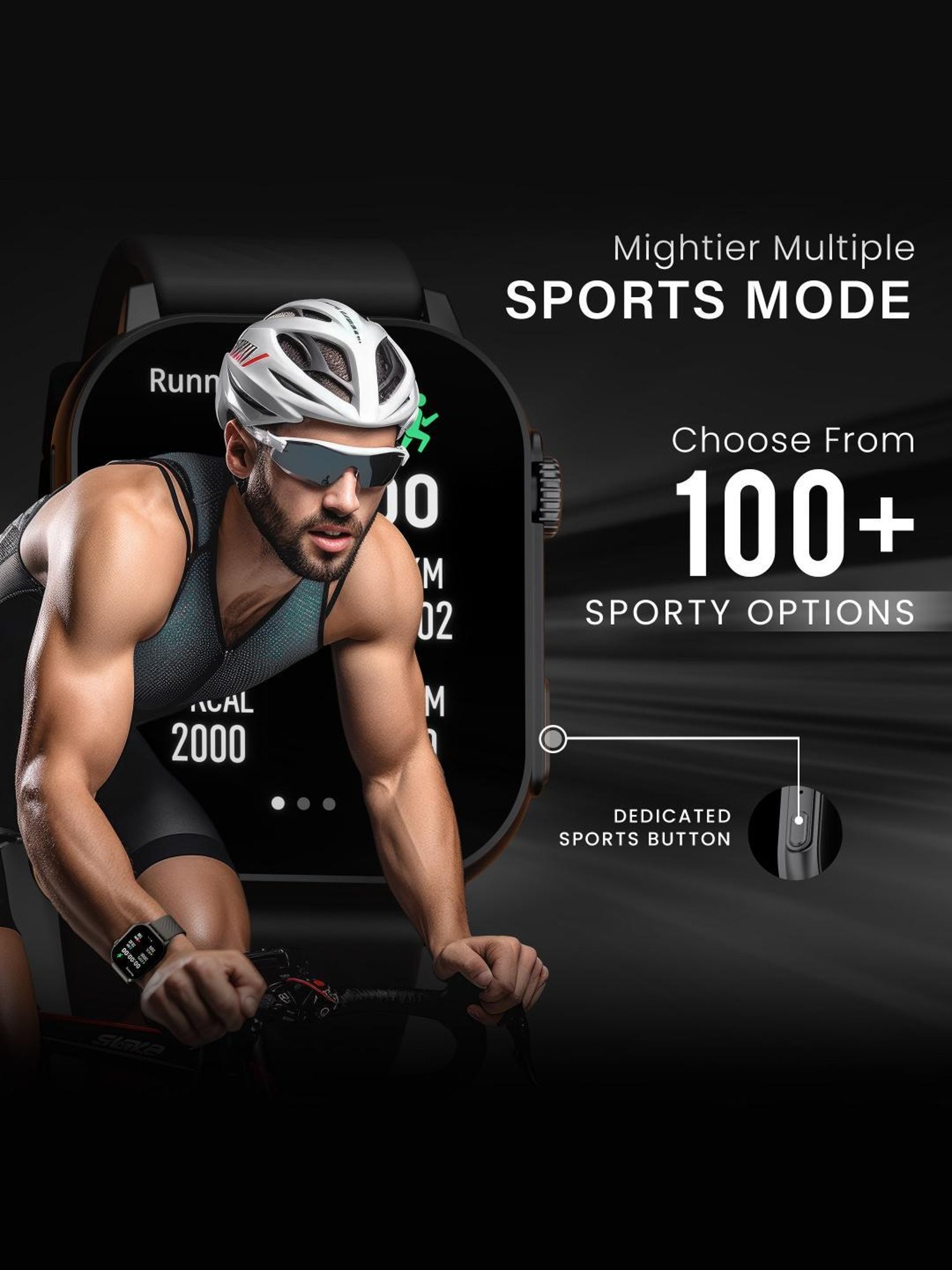 Hammer Arctic BT Calling Smartwatch with 2.04 inch SUPER AMOLED  Display (Powder Black)