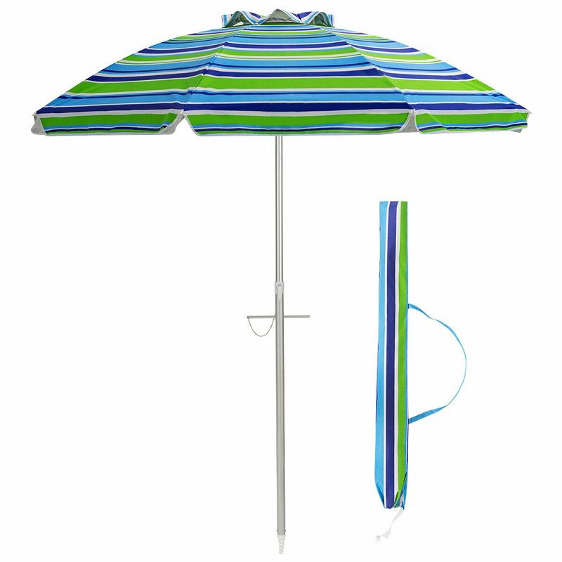 9' x 5' Rectangular Double Top Patio Outdoor Market Umbrella Emerald Green - Crestlive Products