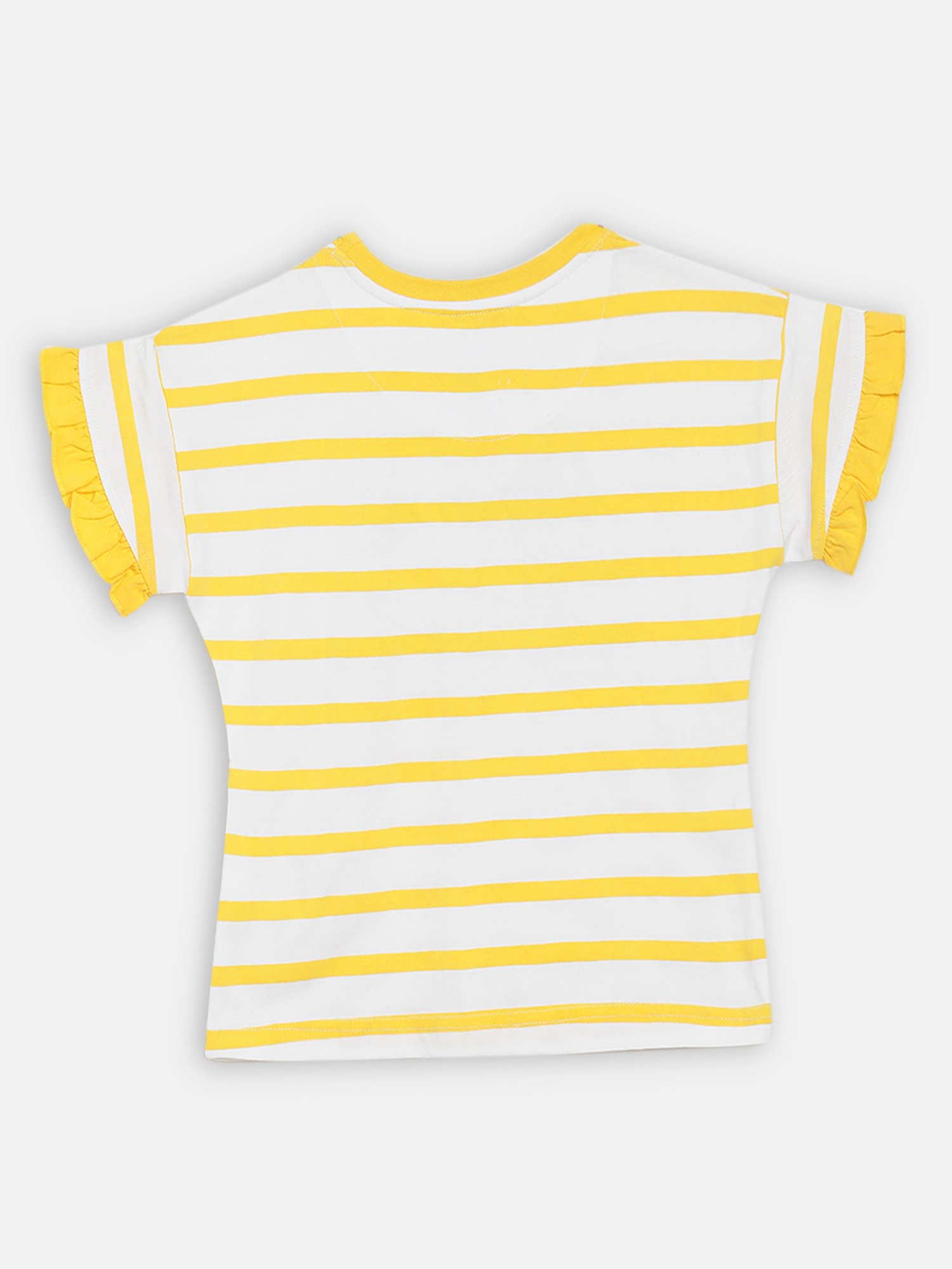 Blue Giraffe Kids Yellow Cotton Striped T-Shirt