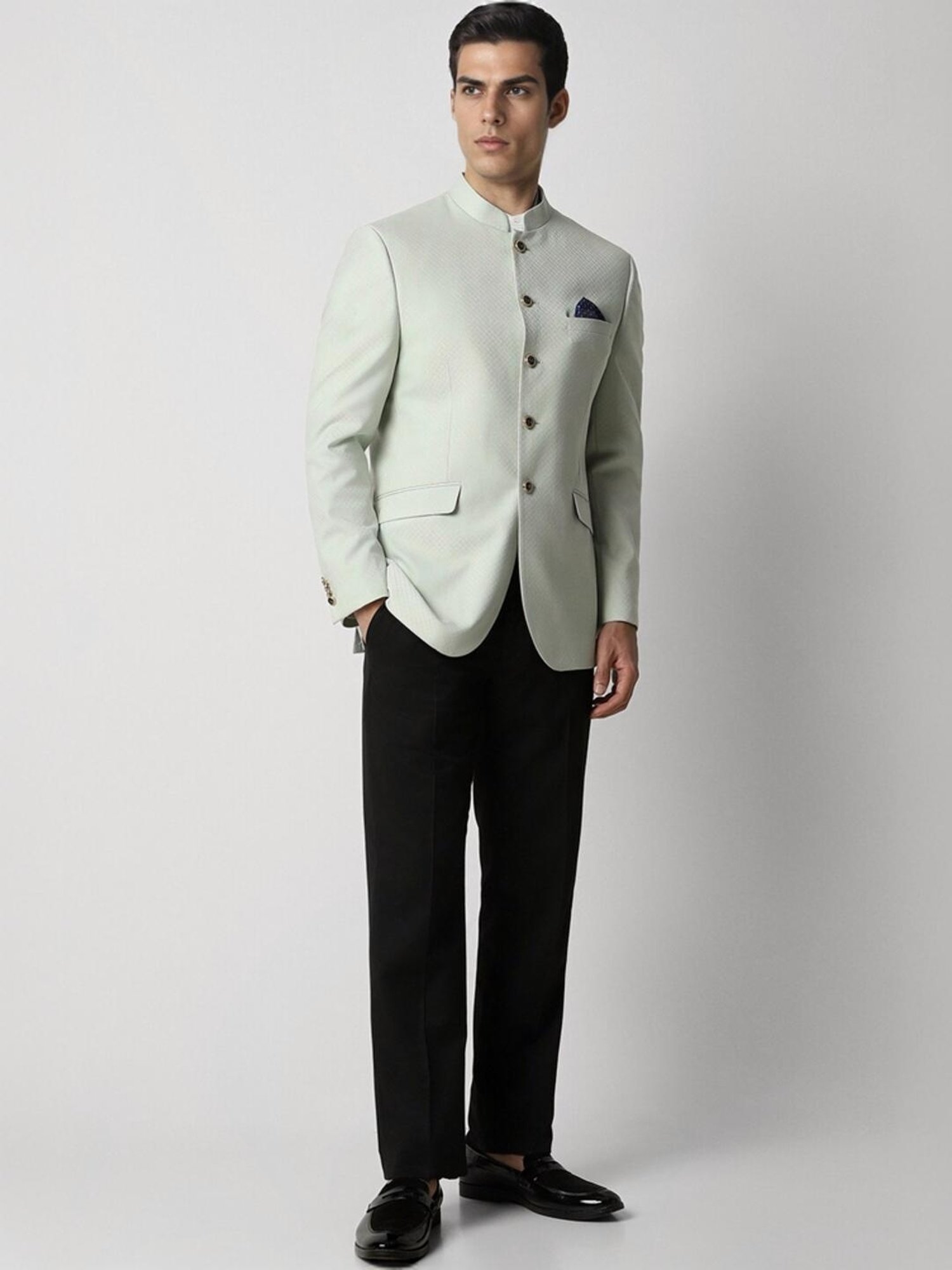 Hangup Cream Regular Fit Ethnic Blazer