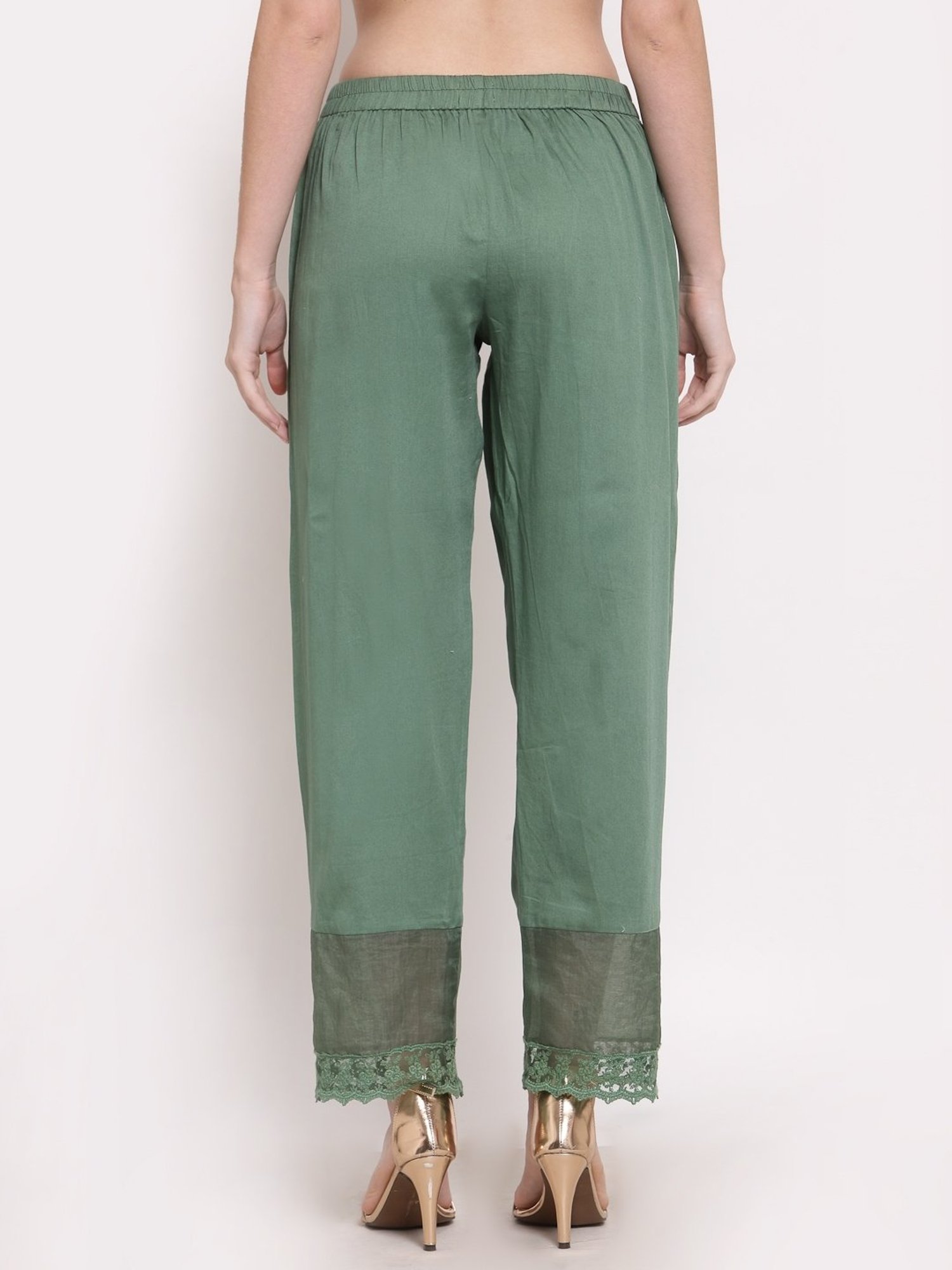 DART STUDIO Green Relaxed Fit Palazzos