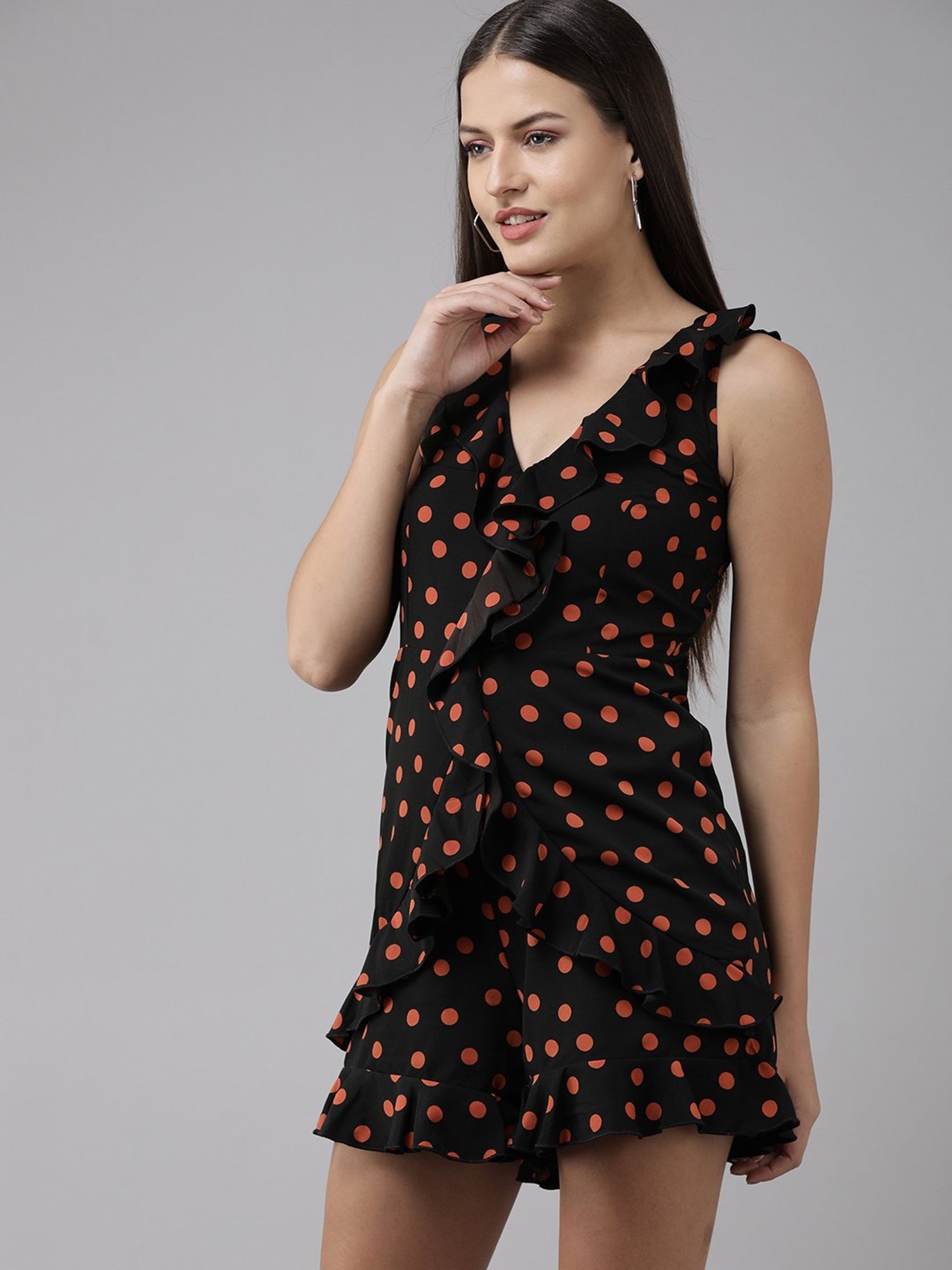 Belle Fille Black Floral Print Jumpsuit