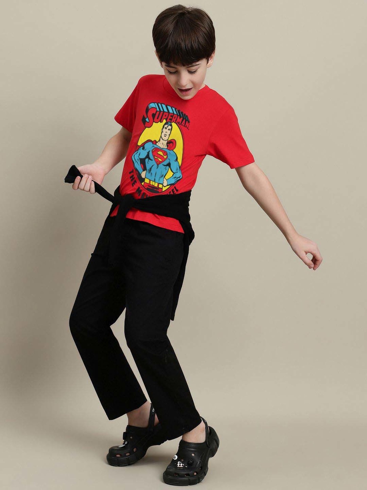 Kidsville Boys Red Cotton Printed T-Shirt