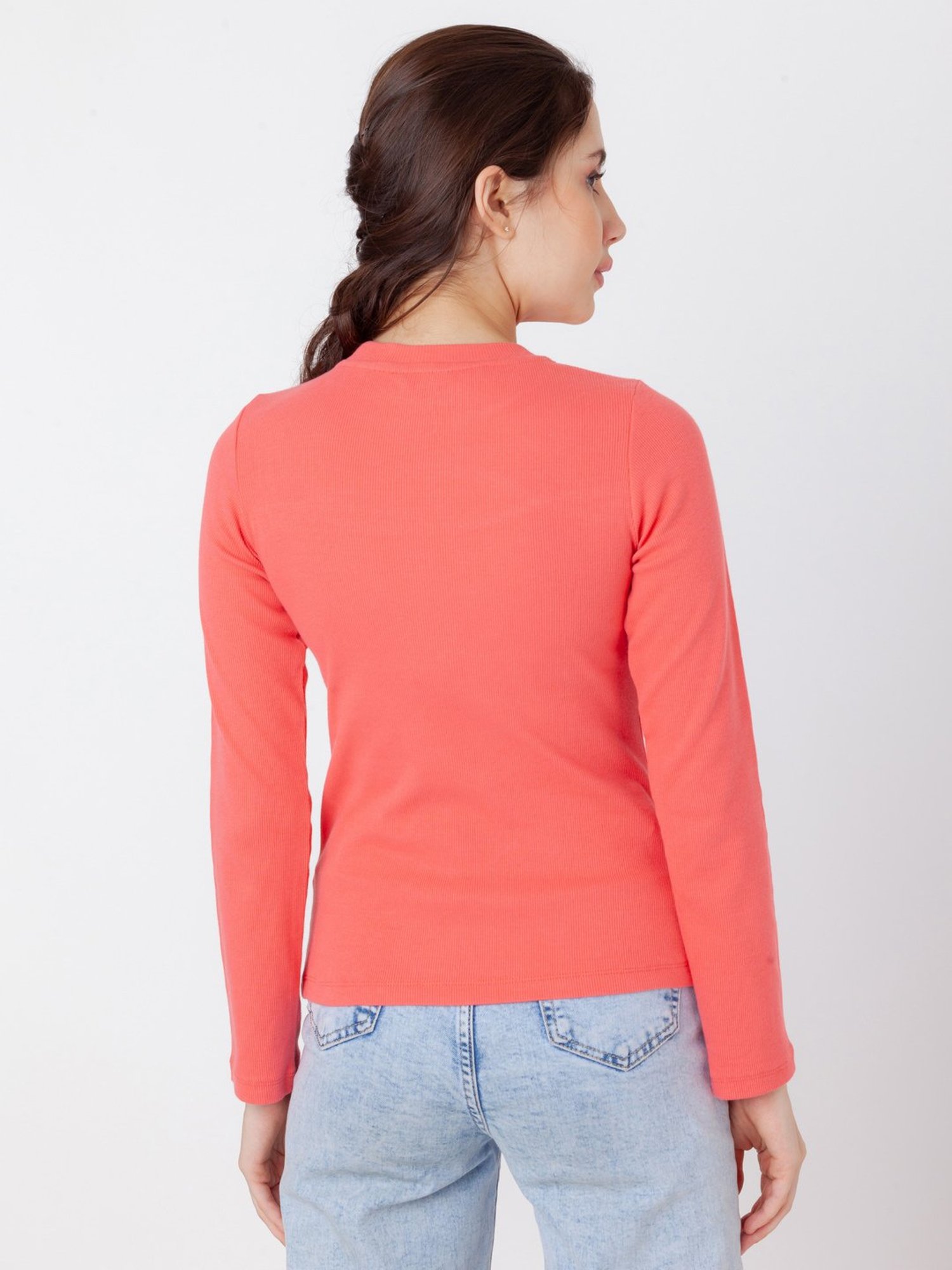 Zink London Coral Cotton Regular Fit Top