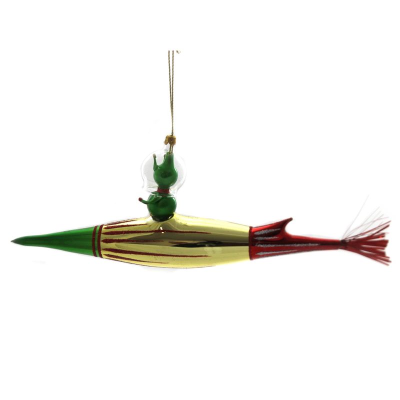 Italian Ornaments 3.75" Martian Holiday Spaceship Holiday  -  Tree Ornaments