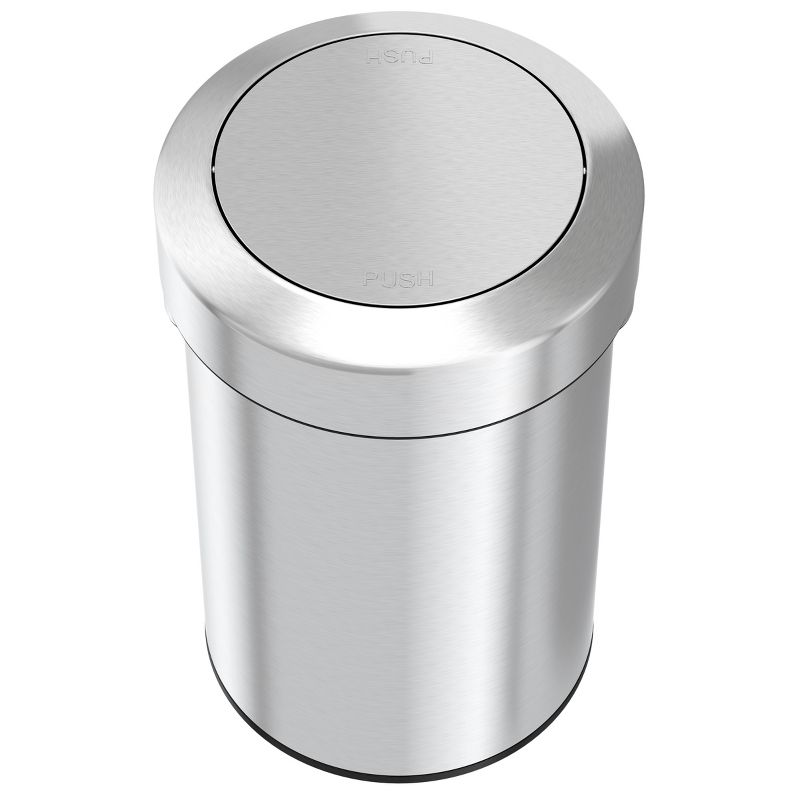 iTouchless Swing Top Kitchen Trash Can 17 Gallon Silver Stainless Steel