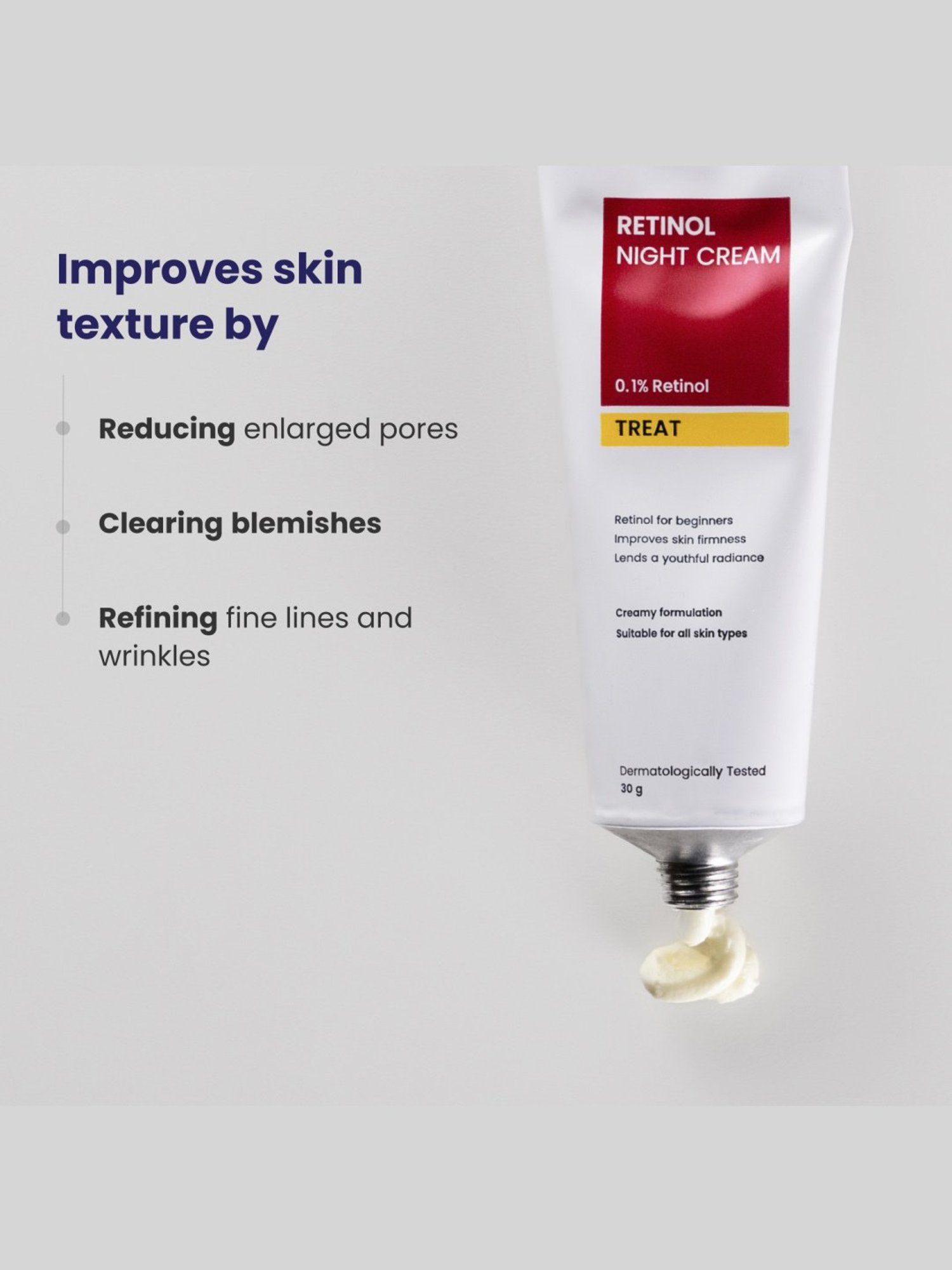 Re'equil 0.1% Retinol Night Cream for Wrinkles & Skin Tightening - 30 gm