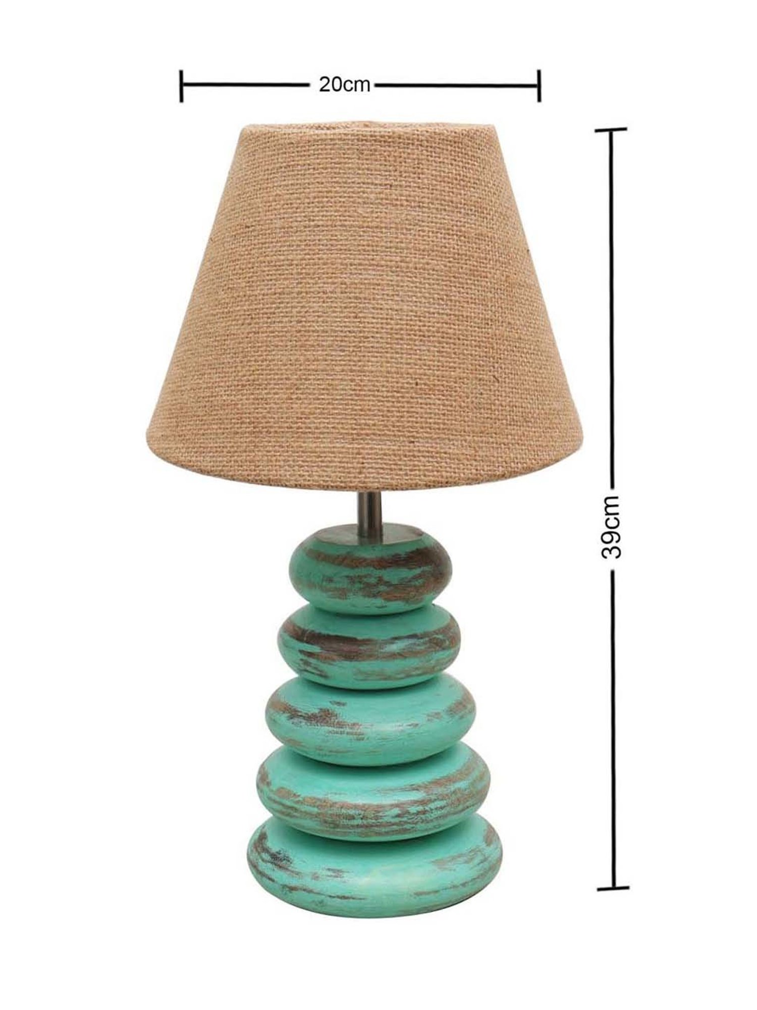 Homesake Brown & Green Wood Bedside Desk Nightstand Table Lamp