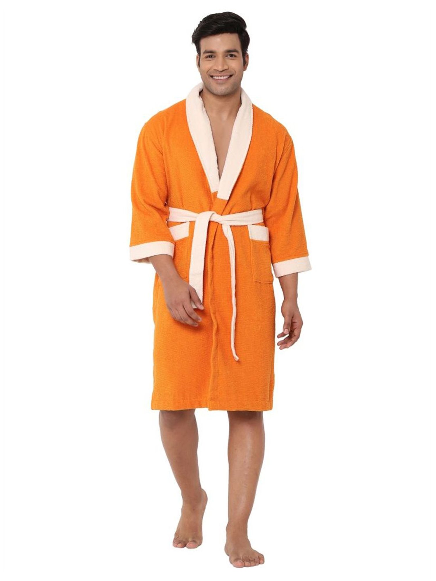 Spaces CLOUDZ Orange Cotton 300 GSM Bathrobes - Set of 1