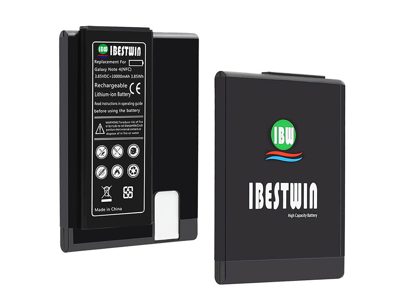 IBESTWIN Samsung Galaxy Note 4 10000mah Extended Battery + Black TPU Protection Case + NFC[NFC/Google Wallet Compatible] Fit All Version of Galaxy Note 4 - 24 Months Warranty