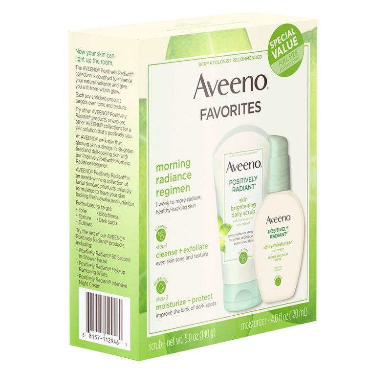 Aveeno Positively Radiant Gift Set Face Scrub and Moisturizer - Set of 2