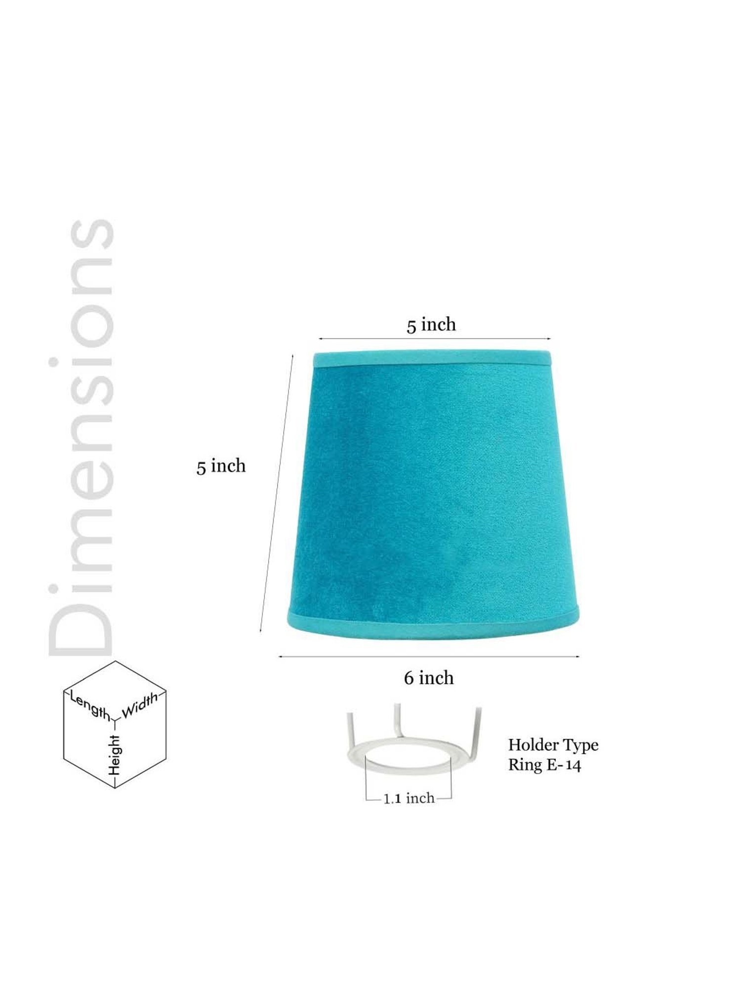 Kapoor E Illuminations Firozi Firozi Velvet Hand Rolled Drum Shade