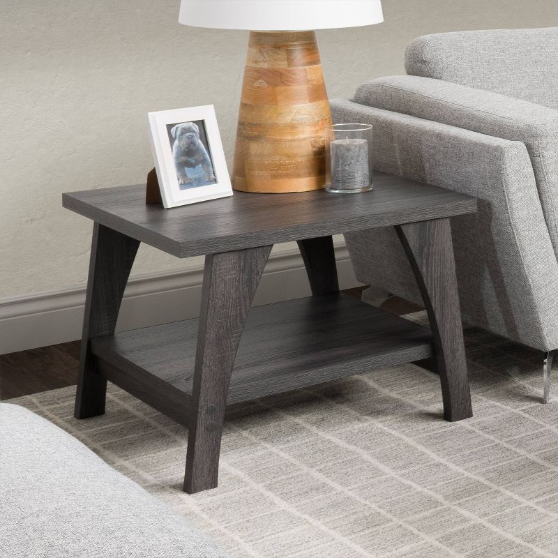 Hollywood Side Table with Lower Shelf Dark Gray - CorLiving