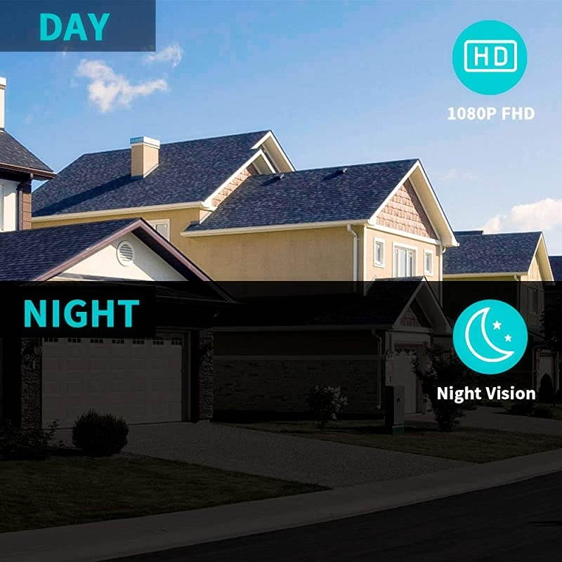 Camera 1080P Security Camera IP66 Waterproof 2Way Audio Home Security Camera Camera Wireless with Motion Detection Night Vision Cloud StorageTF Card Work with Alexa