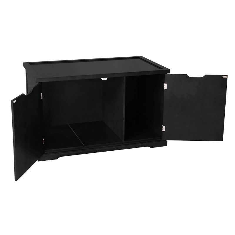 Merry Products Decorative Bench with Enclosed Cat Litter Washroom Box, Black