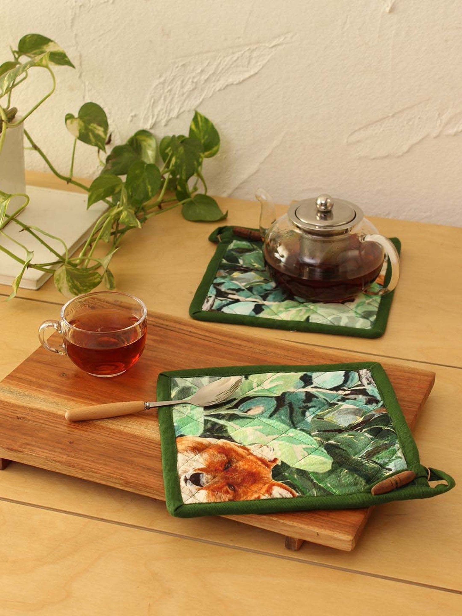 Ariana Yellow & White Cotton Kitchen Apron with Pocket