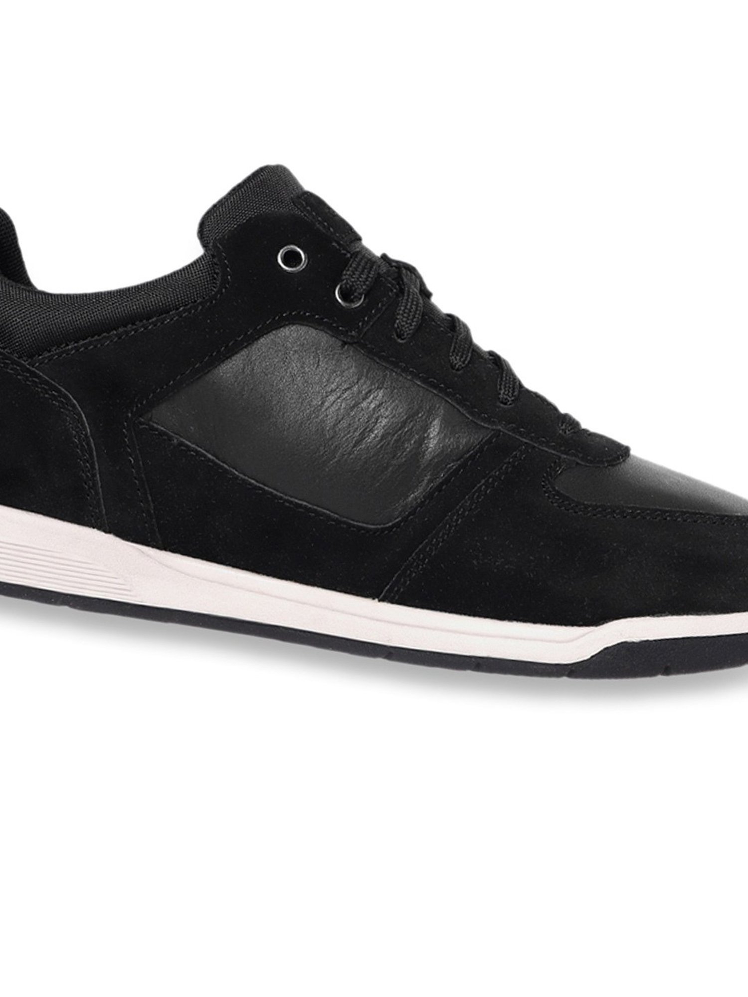 Geox Men's U Spherica EC3 Black Leather Casual Sneakers