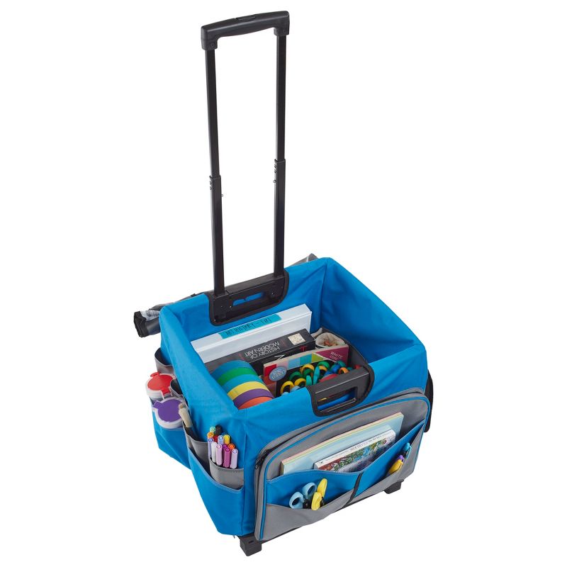 ECR4Kids Universal Rolling Cart and Organizer Bag - Blue - Mobile Storage